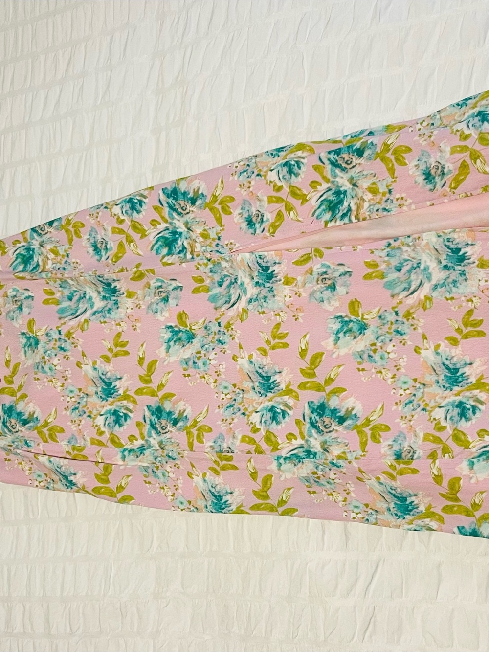 Astr Pink Midi Dress with Teal and Green Floral Print